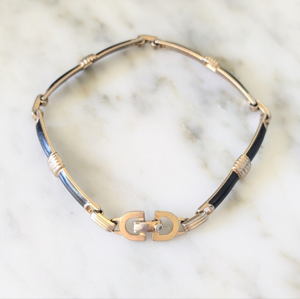 Vintage Black and Gold Christian Dior Bracelet